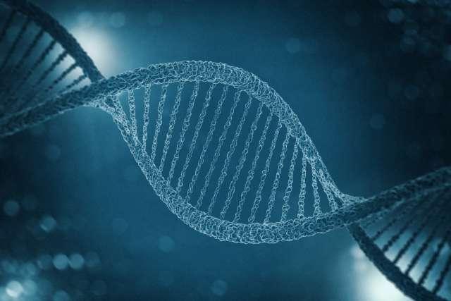 Digital illustration of a DNA model on science background. 3D rendering
